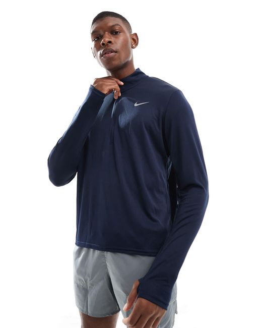 Pacer - top à col zippé en tissu dri-fit Nike pour homme en coloris Blue