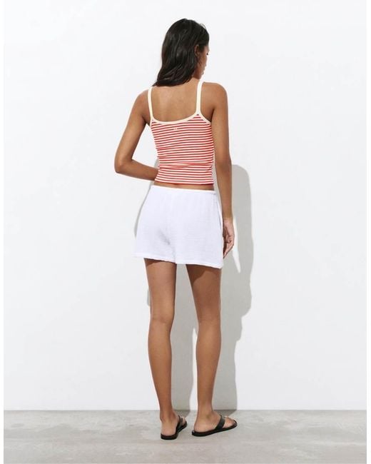 Pull&Bear Red Striped Strappy Top