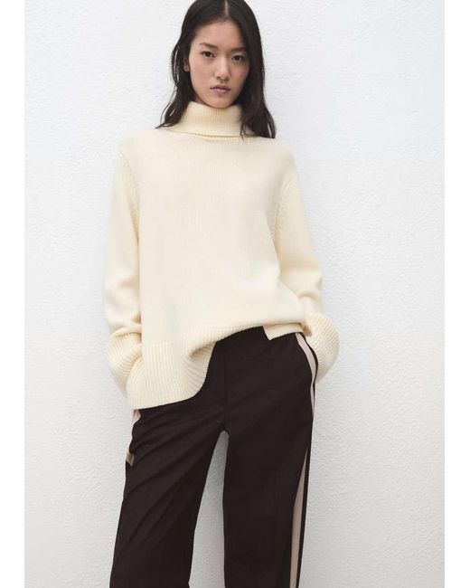 Mango Natural Side Stripe Tailored Trouser