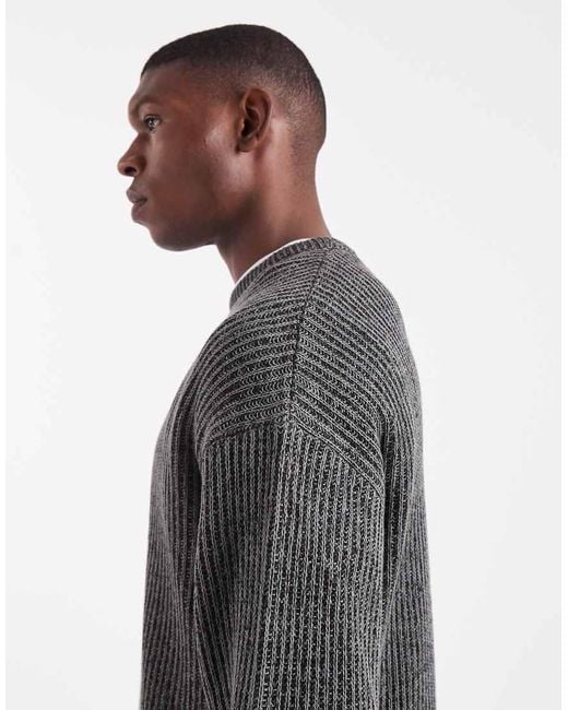 Only & Sons Gebreide Trui Met Textuur En Ronde Hals in het Gray voor heren