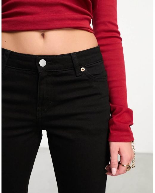 Monki Blue Wakumi Low Waisted Boot Cut Jeans