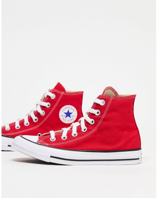 Converse – chuck taylor all star hi – knöchelhohe sneaker in Rot | Lyst DE
