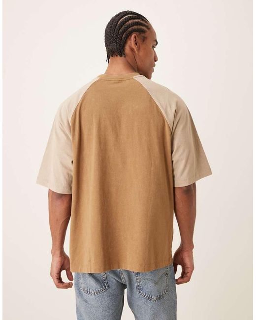 ASOS Blue Oversized Raglan T-Shirt With Nyc Graphic for men