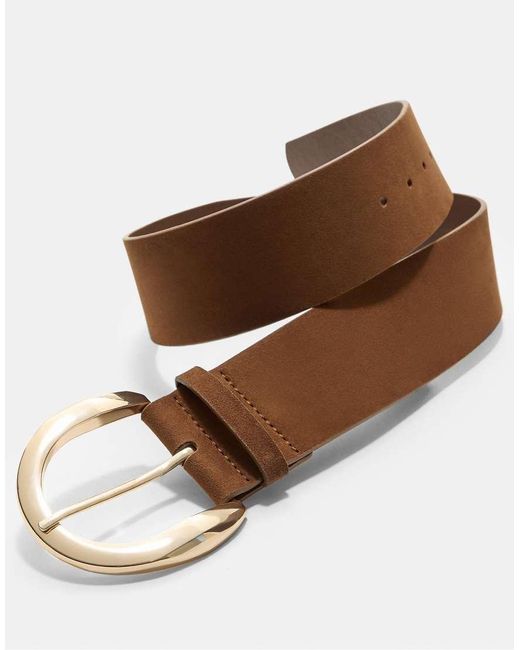 Stradivarius Brede Riem Met Gouden Gesp in het White