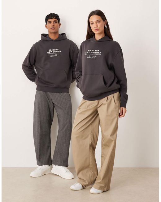 ASOS Black Unisex Relaxed Hoodie With Cobra Wheel Print