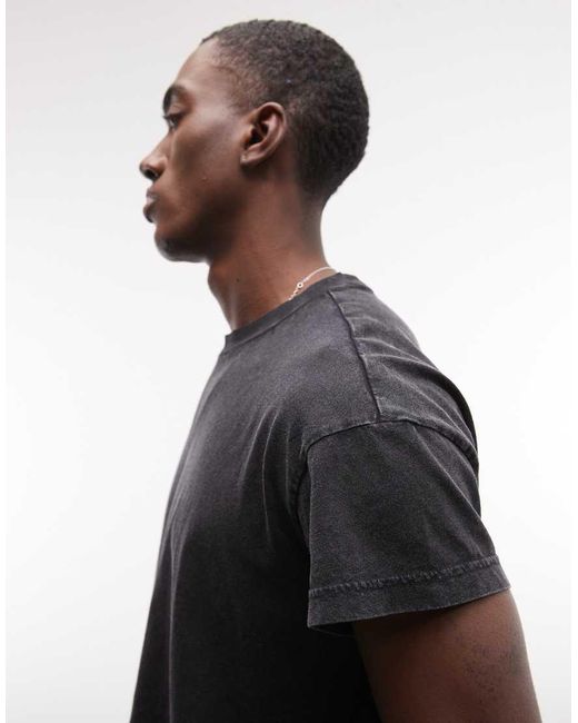 Weekday Black Cap Sleeve T-shirt for men