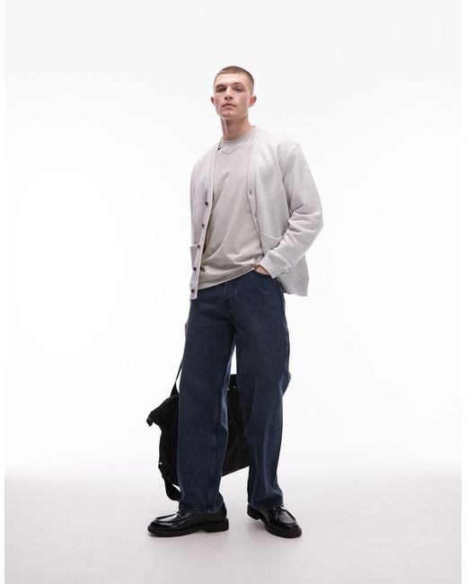 ARKET – strickjacke aus mittelschwerem terry in Gray für Herren