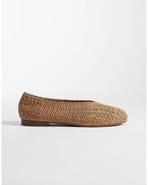 SEQWL Brown Woven Ballet Flats