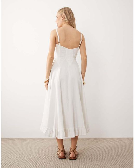 Free People White Drop Waist Midi Dress