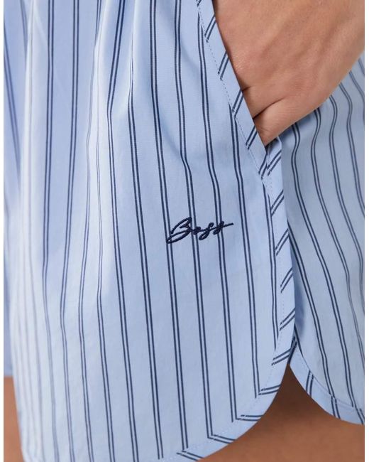 Boss Blue Tiplyna Striped Shorts