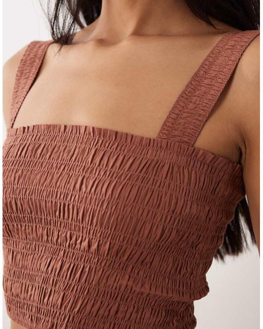 Iisla & Bird Brown Shirred Cami Top