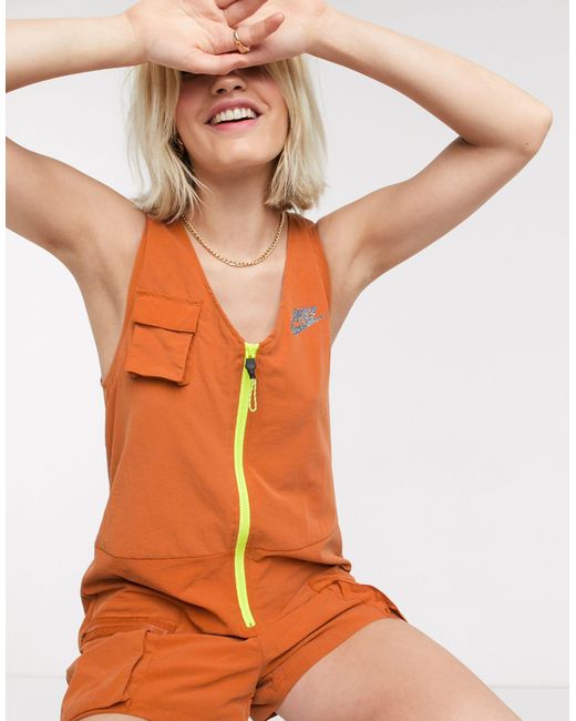 Nike Synthetic Sportswear Icon Clash Romper (desert Orange) - Clearance Sale  | Lyst Australia