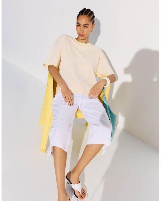 Bershka Natural Boxy Print T-shirt