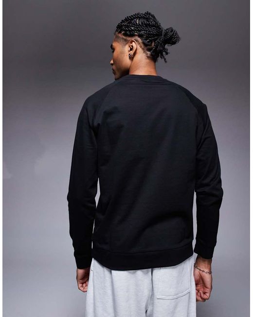 Sudadera Negra De Corte Estándar Con Logo De Raya Authentic De Boss de hombre de color Blue