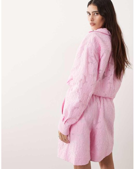 ARRANGE Pink Floral Jacquard Short Co-ord