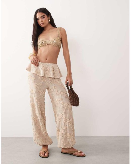 ASOS Natural Trouser With Skirt Overlayer