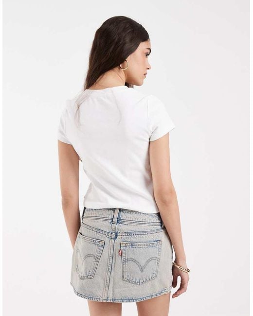 Levi's White Belted Mini Skirt