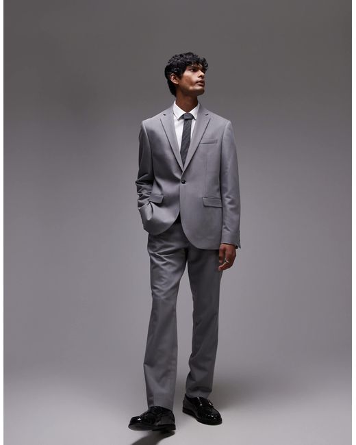 Topman Gray Slim Suit Jacket for men
