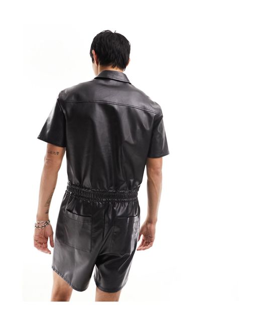 ASOS Black Short Boilersuit for men