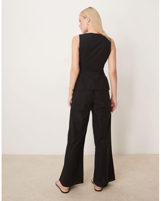 ASOS Black Button Down Waistcoat Jumpsuit