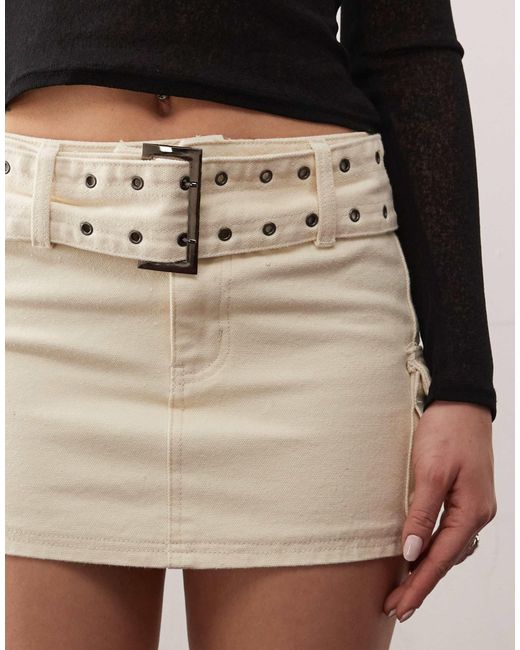 Princess Polly Black Eyelet Belt Cargo Mini Skirt