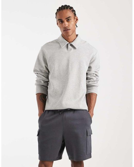 New Look Gray Cargo Jersey Shorts for men