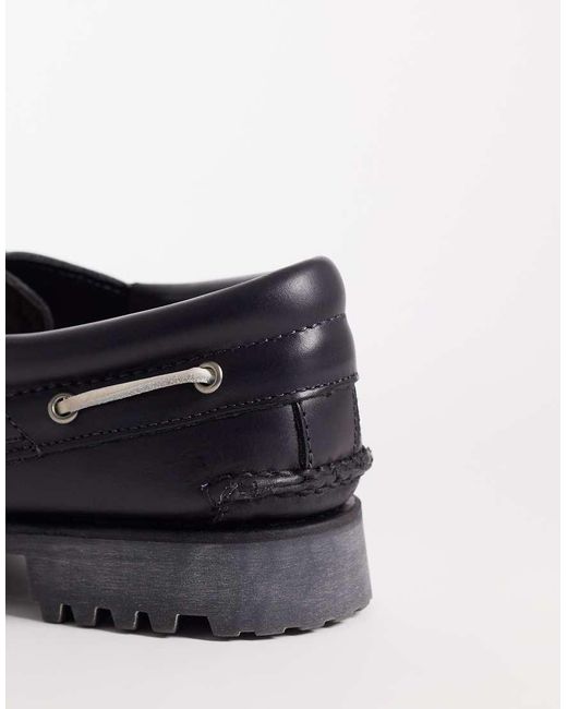 Timberland Black Authentic 3 Eye Boat Shoe for men