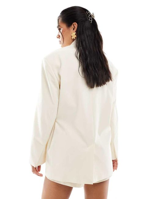 ASOS Oversized Blazer Van Co-Ord Set Met Gestrikte Zijkant in het White