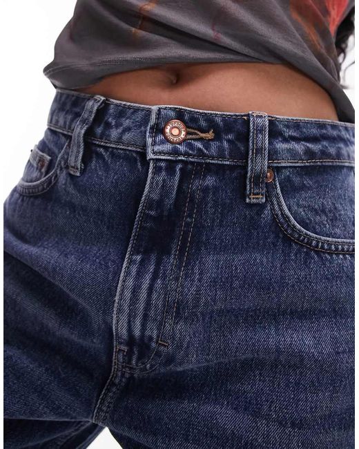 Topshop Hourglass Blue Original Mom High Rise Jean