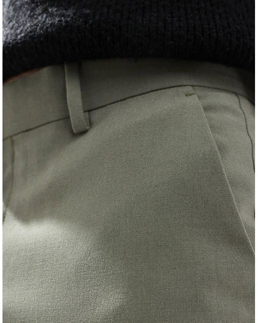 ASOS Black Smart Tapered Fit Pants With Cargo Pockets for men