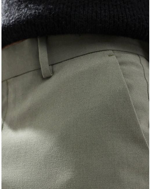 ASOS Black Smart Tapered Fit Pants With Cargo Pockets for men