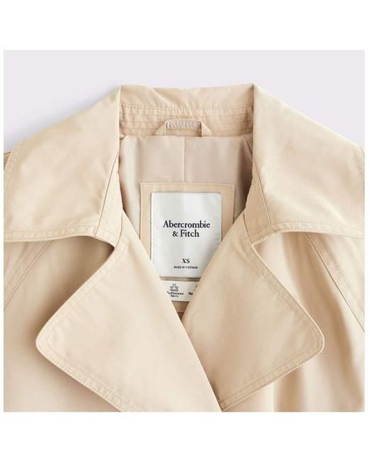 Abercrombie & Fitch White Short Belted Trench Coat