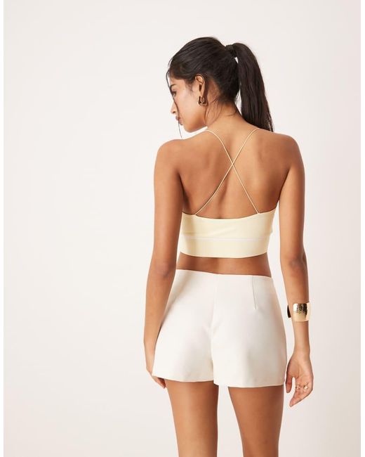 ASOS Natural Scooped Strappy Bralet With Sporty Elastic Trim