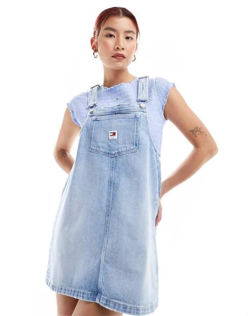 Tommy Hilfiger Blue Denim Pinafore Dress