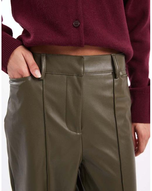New Look Red Faux-leather Wide Leg Pants