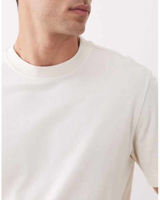 Mango White 100% Cotton Relaxed Fit T-shirt for men