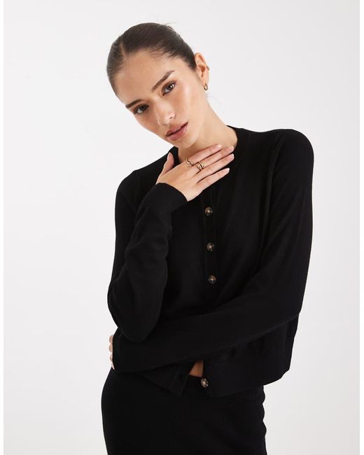 Vero Moda Black Soft Knit Button Up Cardigan