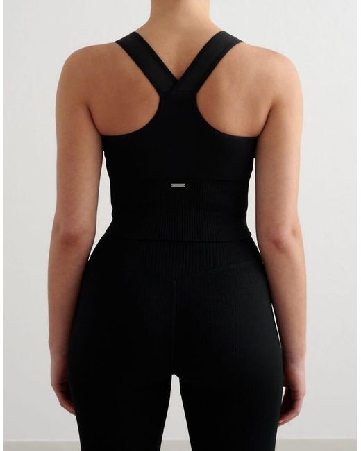 Aim'n Black Ribbed Seamless High Support Bralette
