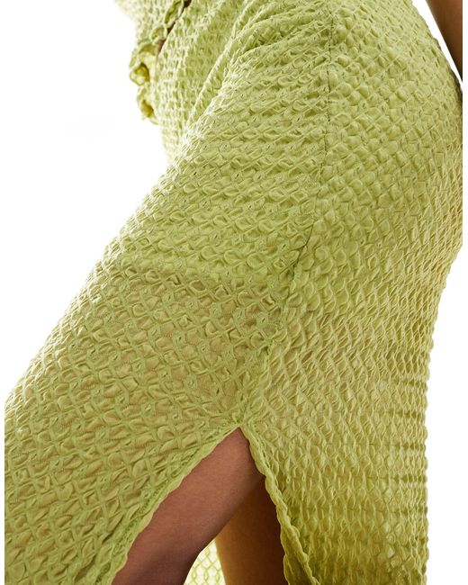 Vero Moda Green Textured Jersey Maxi Skirt Co-ord