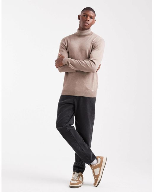 Pull col roulé - taupe Threadbare pour homme en coloris Natural