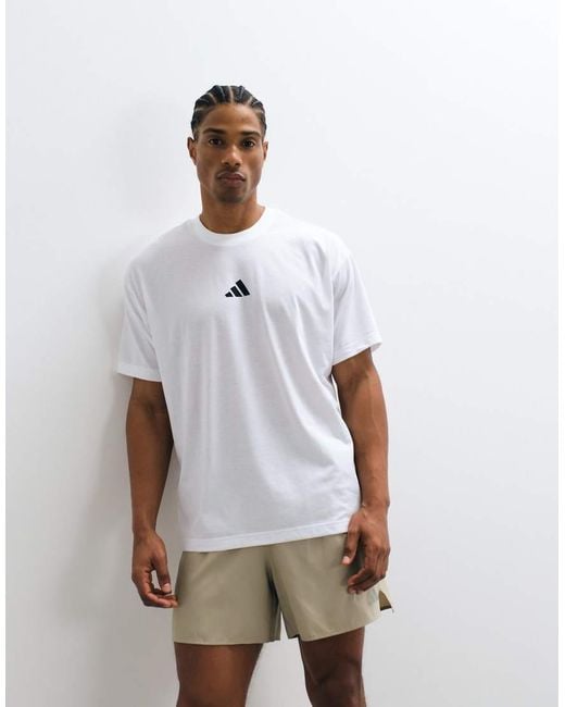 Adidas Originals White Adidas Running T-shirt With State Of Mind Back Print for men