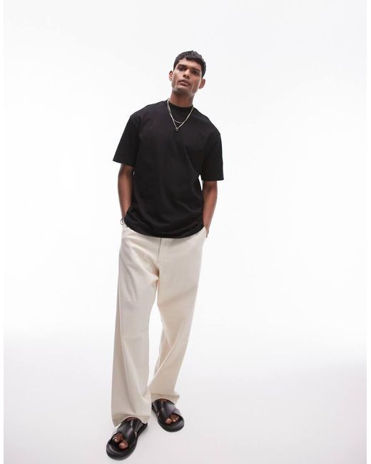 Topman Black Relaxed Fit T-shirt for men