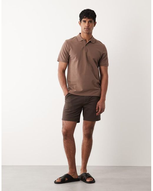 Polo Basic Regular Fit di ASOS in Brown da Uomo