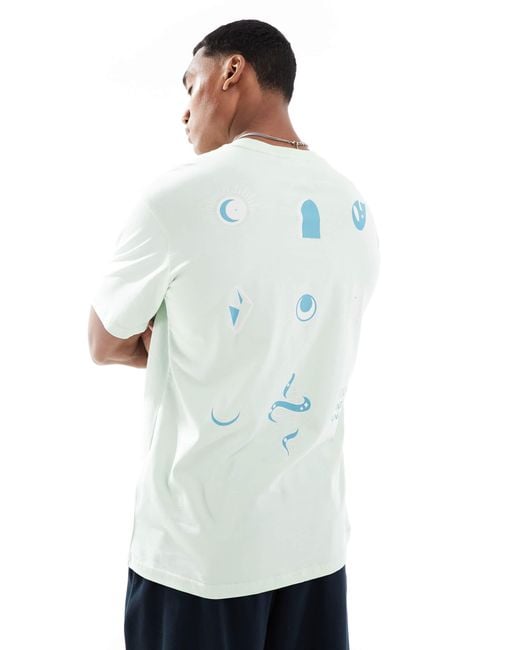 Only & Sons White Oversized T-shirt With Multi Back Print for men