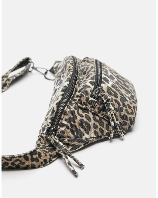 Pull&Bear Gray Leopard Print Belt Bag