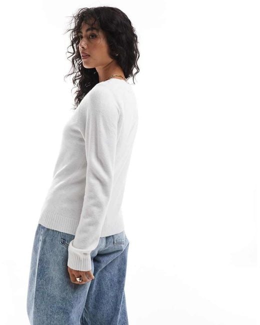 Vero Moda White Round Neck Jumper