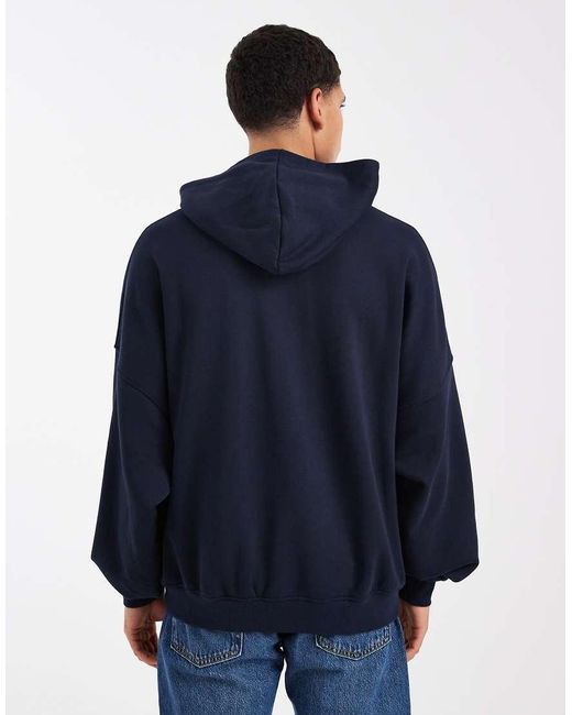 ASOS Blue Essentials Extreme Oversized Hoodie for men