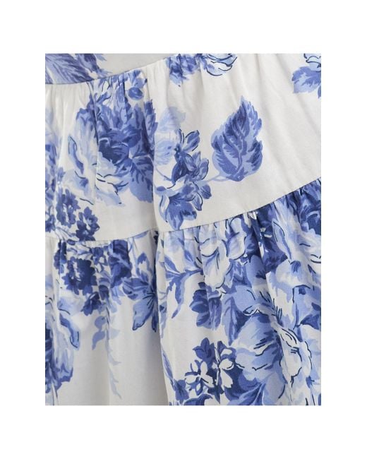 Abercrombie & Fitch Blue Tiered Maxi Skirt