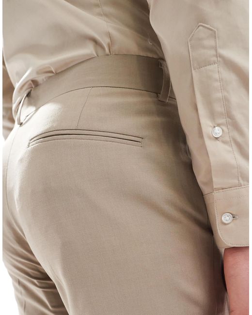 ASOS – waschbare slim-fit-anzughose in Natural für Herren