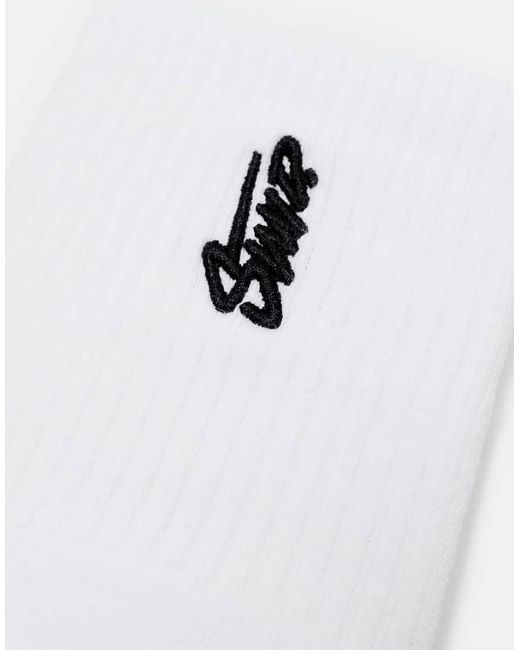 Pull&Bear White Pack Of 3 Pairs Of Stwd Socks for men